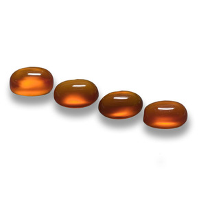 Medium-Dark Orange Agate Gem - 0.6ct Oval Cabochon (ID: 459782)