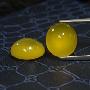 Deep Yellow Agate Gem - 4.1ct Oval Cabochon (ID: 467490)