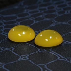 8.19 ctw Yellow Agate Stones, Natural Agate in Oval Cabochon Shape for Sale