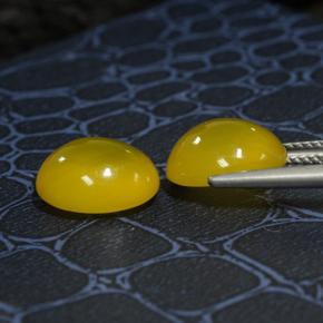 Agate Gemstones in 11.2 x 10 mm Size for Sale, Agate Stones in Deep Yellow Color