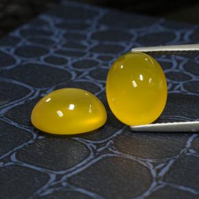 ハニーイエロー メノウ 宝石 - 3.7ct オーバル カボション (ID: 467491)