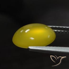 Agate Gemstone in 11 x 9 mm (calibrated) Size for Sale, Agate Stone in Deep Yellow Color