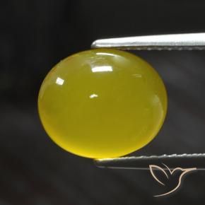 3.64 ct Yellow Agate Stone, Natural Agate in Oval Cabochon Shape for Sale