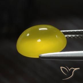 Agate Gemstone in 11 x 9 mm (calibrated) Size for Sale, Agate Stone in Medium-Light Yellow Color