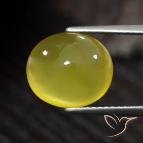 5.44 ct Yellow Agate Stone, Natural Agate in Oval Cabochon Shape for Sale