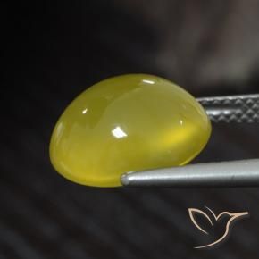 Agate Gemstone in 12 x 10.5 mm Size for Sale, Agate Stone in Medium-Light Yellow Color