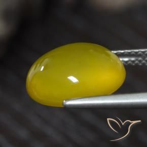 Agate Gemstone in 12 x 10 mm (calibrated) Size for Sale, Agate Stone in Medium-Light Yellow Color