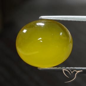4.81 ct Yellow Agate Stone, Natural Agate in Oval Cabochon Shape for Sale