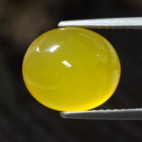 4.90 ct Yellow Agate Stone, Natural Agate in Oval Cabochon Shape for Sale