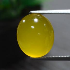 Bumblebee Yellow Agate Gem - 5.5ct Oval Cabochon (ID: 467514)