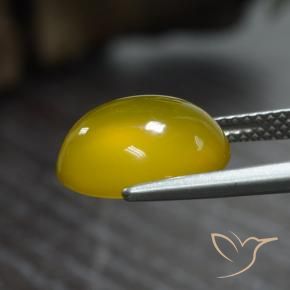 Agate Gemstone in 12.5 x 10.8 mm Size for Sale, Agate Stone in Deep Yellow Color