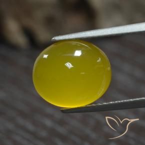 4.39 ct Yellow Agate Stone, Natural Agate in Oval Cabochon Shape for Sale