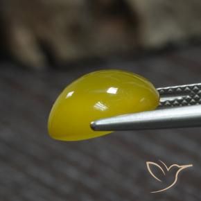 Agate Gemstone in 12 x 10 mm (calibrated) Size for Sale, Agate Stone in Medium-Light Yellow Color