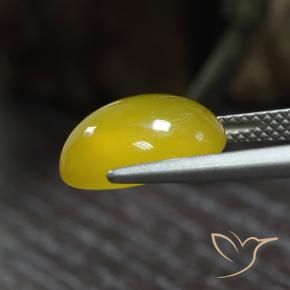 Agate Gemstone in 12.4 x 10.2 mm Size for Sale, Agate Stone in Medium-Light Yellow Color