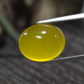 3.84 ct Yellow Agate Stone, Natural Agate in Oval Cabochon Shape for Sale