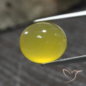 4.39 ct Yellow Agate Stone, Natural Agate in Oval Cabochon Shape for Sale