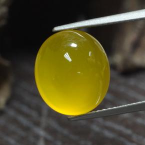Light Honey Yellow Агат Камень - 6.6ct Овал Кабошон (ID: 467524)