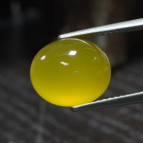 5.00 ct Yellow Agate Stone, Natural Agate in Oval Cabochon Shape for Sale