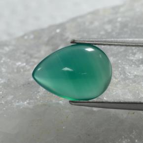 2.25 ct Green Agate Stone, Natural Agate in Pear Cabochon Shape for Sale