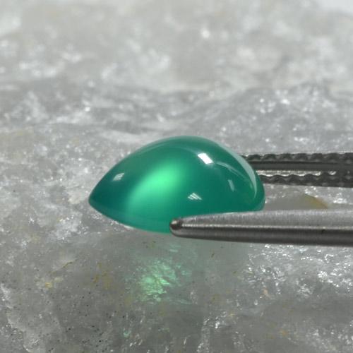Agate Gemstone in 9.4 x 7.9 mm Size for Sale, Agate Stone in Cool Green Color