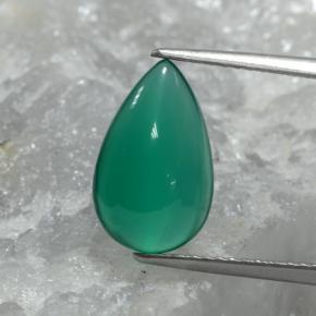 Verde medio Ágata Gema - 2.7ct Cabujón Pera (ID: 467535)
