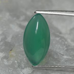 Verde frío Ágata Gema - 1.8ct Cabujón Cortada Marquesa (ID: 467538)