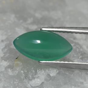 1.77 ct Green Agate Stone, Natural Agate in Marquise Cabochon Shape for Sale