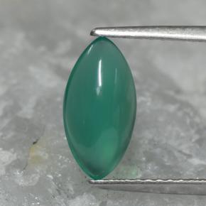 1.52 ct Green Agate Gemstone, Agate Gem in Marquise Cabochon Shape for Sale.