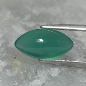 1.52 ct Green Agate Stone, Natural Agate in Marquise Cabochon Shape for Sale