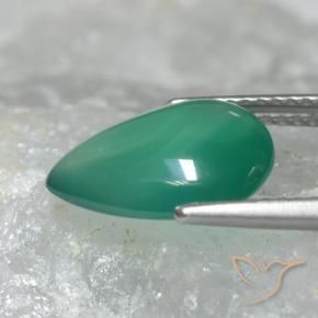 Agate Gemstone in 13 x 9 mm (calibrated) Size for Sale, Agate Stone in Cool Green Color