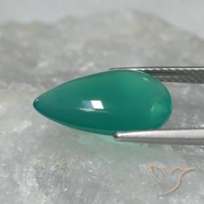 Agate Gemstone in 15 x 10 mm (calibrated) Size for Sale, Agate Stone in Cool Green Color