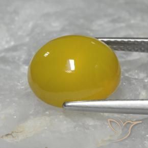 Agate Gemstone in 11.7 x 10.7 mm Size for Sale, Agate Stone in Yellowish Gold Color