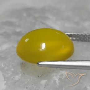 Agate Gemstone in 13 x 11 mm (calibrated) Size for Sale, Agate Stone in Medium Yellow Color