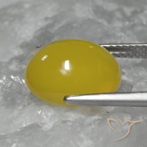 Agate Gemstone in 12.4 x 10.7 mm Size for Sale, Agate Stone in Yellowish Gold Color