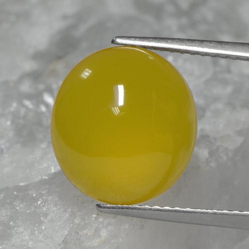 6.76 ct Yellow Agate, 12.8 x 11.9 mm Oval Cut From India, Photo A