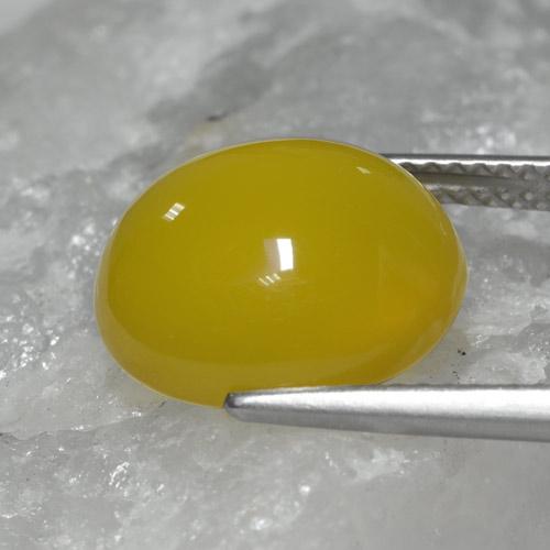Agate Gemstone in 12.8 x 11.9 mm Size for Sale, Agate Stone in Yellowish Gold Color