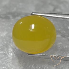 6.28 ct Yellow Agate Stone, Natural Agate in Oval Cabochon Shape for Sale