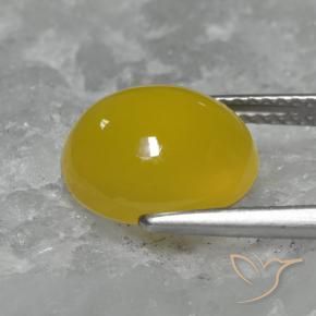 Agate Gemstone in 11.4 x 10.5 mm Size for Sale, Agate Stone in Yellowish Gold Color