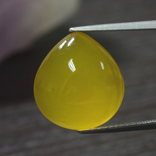 8,59 ct birnenschliff gelber Achat aus Indien, Größe 15,9 x 14,6mm, natürlicher Edelstein, Translucent Reinheit, 1 Stück birnenschliff Achat, Mohs-Härte von 6,5 - 7 Geeignet für den täglichen Gebrauch im Schmuck , Photo A