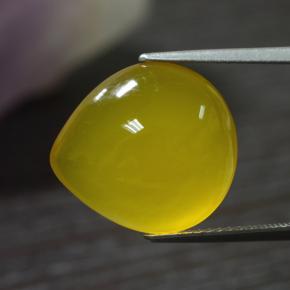 8.59 ct Yellow Agate Stone, Natural Agate in Pear Cabochon Shape for Sale