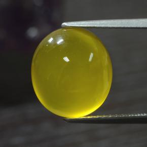 5.52 ct Yellow Agate Gemstone, Agate Gem in Oval Cabochon Shape for Sale.