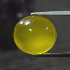 5.52 ct Yellow Agate Stone, Natural Agate in Oval Cabochon Shape for Sale