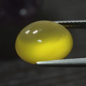 Agate Gemstone in 12.4 x 11.1 mm Size for Sale, Agate Stone in Bumblebee Yellow Color