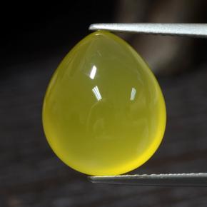Vivid Yellow Agate Gem - 7.9ct Pear Cabochon (ID: 467567)