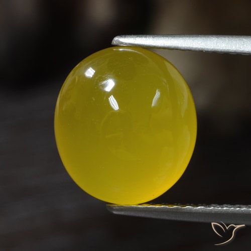 Agata gialla da 4,3 ct, taglio ovale da 11 x 9,8 mm dall'India, Photo A