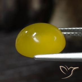 Agate Gemstone in 11 x 9.8 mm Size for Sale, Agate Stone in Light Honey Yellow Color
