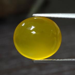 5.17 ct Yellow Agate Stone, Natural Agate in Oval Cabochon Shape for Sale