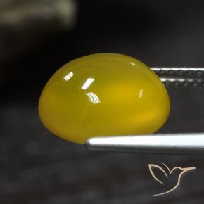 Agate Gemstone in 11.8 x 10.6 mm Size for Sale, Agate Stone in Medium Yellow Color