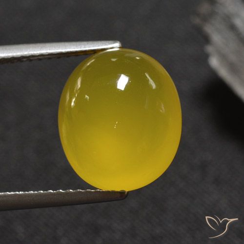 5.84 ct Yellow Agate, 13 x 11.1 mm Oval Cut From India, Photo A