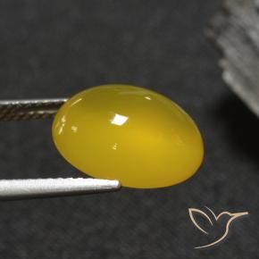 Agate Gemstone in 13 x 11 mm (calibrated) Size for Sale, Agate Stone in Medium Yellow Color